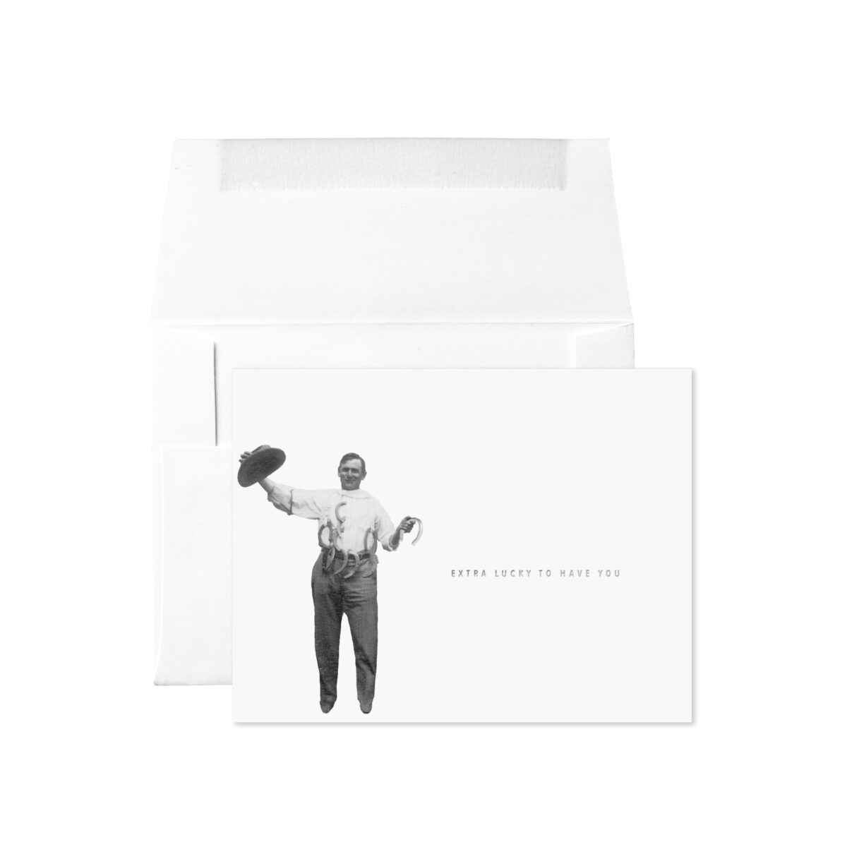HORSESHOES EXTRA LUCKY TO HAVE YOU FOIL STAMPED CARD
