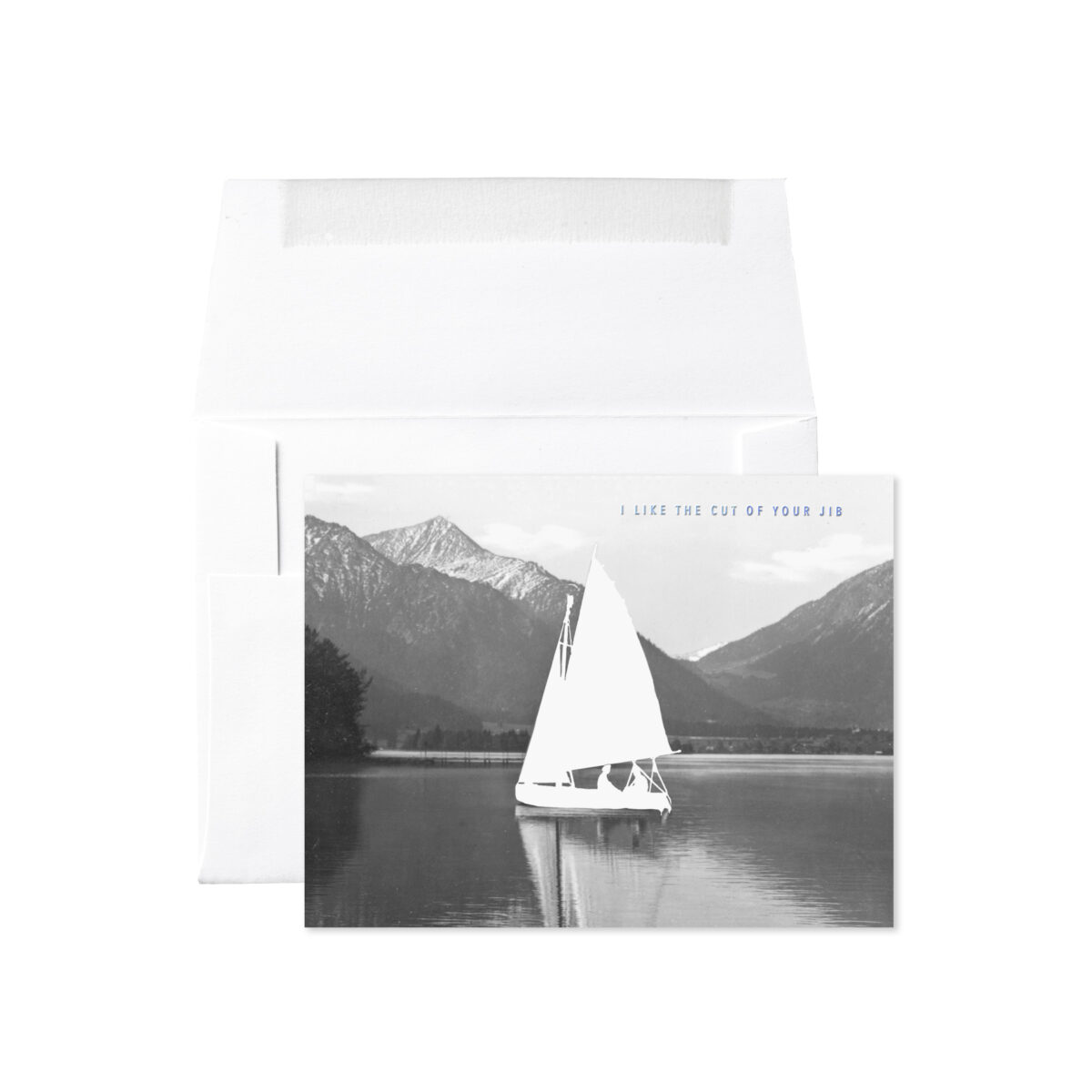 SAILBOAT I LIKE THE CUT OF YOUR JIB FOIL STAMPED CARD