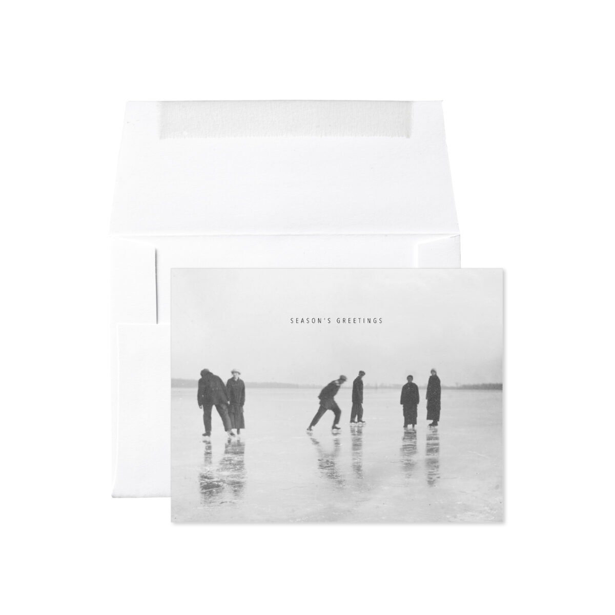 ICE SKATERS SEASON'S GREETINGS CARD